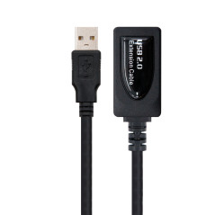 Cable amplificador de seal usb nanocable macho a hembra negro