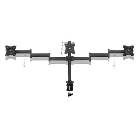 Soporte tv - monitor tooq sobremesa giratorio incluye 3 brazos carga maxima 8kg - brazo db1327tn - b - vesa 75 y 100 - inc y gir