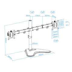 TooQ DB1702TN-B Supporti a parete per TV 81,3 cm (32") Scrivania Nero