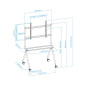 Soporte de suelo con ruedas tooq fs20205m - b 50 pulgadas -  86 pulgadas carga maxima 120kg