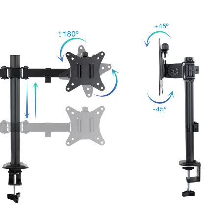 Soporte mesa tooq hasta 27 pulgadas vesa 100 x 100 max 8kg - brazo