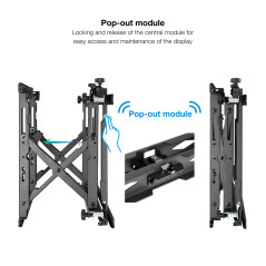 TooQ TQVW4571T Supporto per display espositivi 177,8 cm (70") Nero