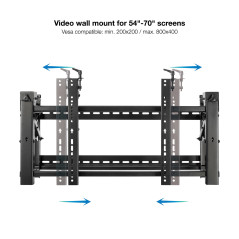 TooQ TQVW5470T Supporto per display espositivi 177,8 cm (70") Nero