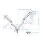 Soporte de mesa tv tooq 17 - 32 pulgadas 2 pantallas blanco