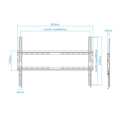 TooQ LP1080F-B Supporto TV a parete 2,03 m (80") Nero