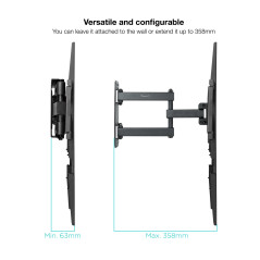 TooQ LP7843TN-B Supporto TV a parete 139,7 cm (55") Nero