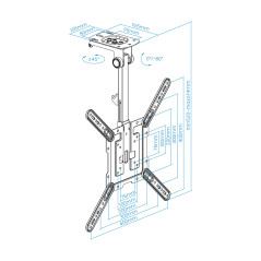 TooQ LPCE1123TSLI-B Supporto TV a parete 139,7 cm (55") Nero