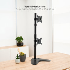 TooQ DB1703TNV-B Supporti a parete per TV 81,3 cm (32") Scrivania Nero