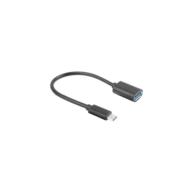 Adaptador usb lanberg usb tipo c m 3.1 a usb tipo a h 15cm otg negro