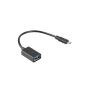 Adaptador lanberg otg usb micro(m) 2.0 a usb - a(h) 15 cm negro