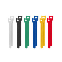 Lanberg ORG01-MT150-MC6 fascetta Fascetta con gancio e anello Tessuto Nero, Blu, Verde, Rosso, Bianco, Giallo 12 pz