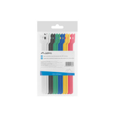 Lanberg ORG01-MT150-MC6 fascetta Fascetta con gancio e anello Tessuto Nero, Blu, Verde, Rosso, Bianco, Giallo 12 pz