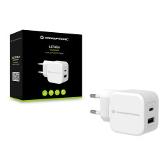 Conceptronic ALTHEA09W Caricabatterie per dispositivi mobili Universale Bianco AC Ricarica rapida Interno
