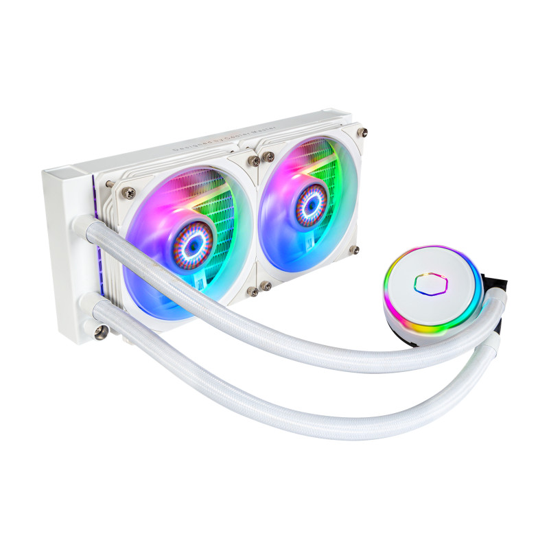 Kit refrigeracion liquida coolermaster ml pl240 flux we white argb 2 x 120mm