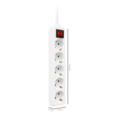 Ewent EW3916 prolunghe e multiple 1,5 m 5 presa(e) AC Interno Bianco