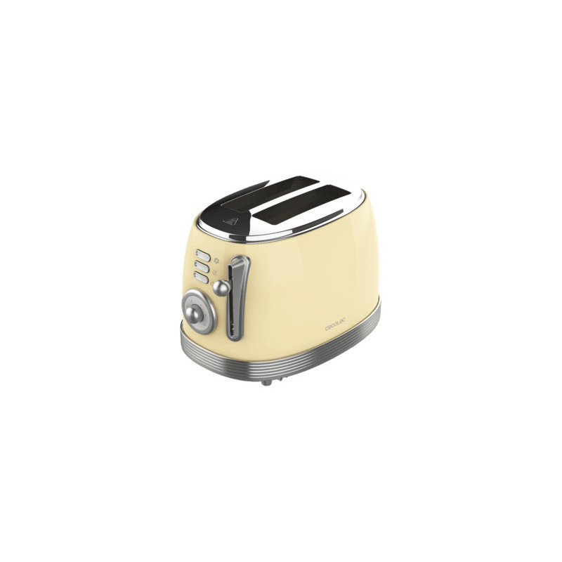 Tostadora cecotec toast and taste 800 vintage light yellow