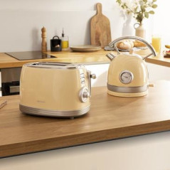 Tostadora cecotec toast and taste 800 vintage light yellow