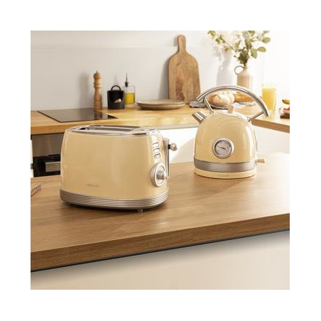 Tostadora cecotec toast and taste 800 vintage light yellow