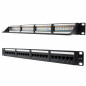Panel de parcheo nanocable 24 puertos rj45 cat.6 utp 19 pulgadas