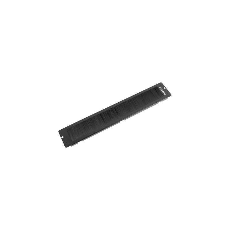 Panel cepillo para entrada cable rack 19 pulgadas suelo negro