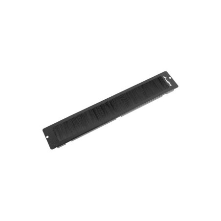 Panel cepillo para entrada cable rack 19 pulgadas suelo negro