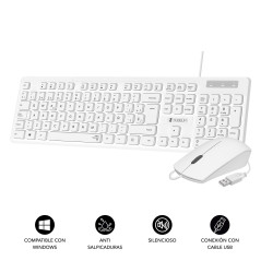 SUBBLIM SUBKBC-CSSK02 tastiera Mouse incluso Universale USB QWERTY Spagnolo Bianco