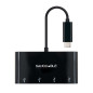 Adaptador usb tipo c a 4 x usb 3.0 nanocable 10cm -  macho - hembra -  negro