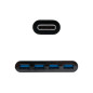 Adaptador usb tipo c a 4 x usb 3.0 nanocable 10cm -  macho - hembra -  negro