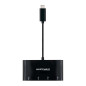 Adaptador usb tipo c a 4 x usb 3.0 nanocable 10cm -  macho - hembra -  negro