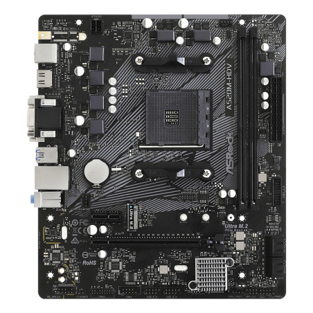 Placa base asrock am4 a520m - hdv m - atx 90 - mxbe50 - a0uayz