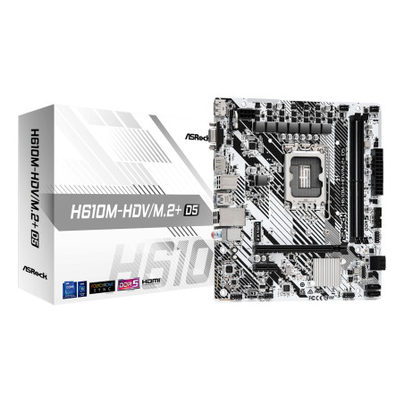 Placa base asrock h610m - hdv - m 1700 matx -  2x ddr5