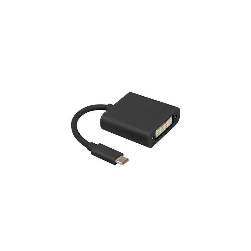 Adaptador usb lanberg usb tipo c macho 3.1 a dvi - i hembra (24+5) dual link 15cm negro
