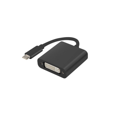 Adaptador usb lanberg usb tipo c macho 3.1 a dvi - i hembra (24+5) dual link 15cm negro