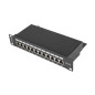 Patch panel lanberg 12 puertos 1u cat.5e 10 pulgadas blindado negro