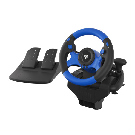 GENESIS Seaborg 350 Nero, Blu USB Sterzo + Pedali Nintendo Switch, PC, PlayStation 4, Playstation 3, Xbox 360, Xbox One, Xbox