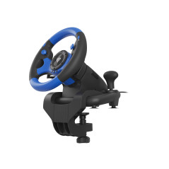 GENESIS Seaborg 350 Nero, Blu USB Sterzo + Pedali Nintendo Switch, PC, PlayStation 4, Playstation 3, Xbox 360, Xbox One, Xbox