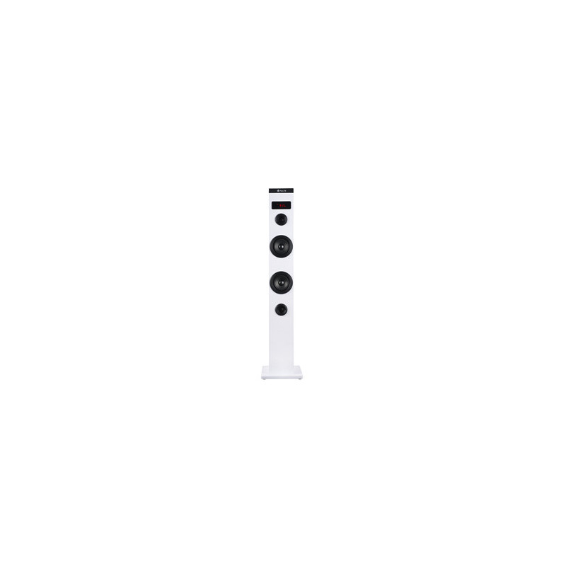 Altavoz torre ngs sky charm blanco - 50w - usb - bluetooth - radio fm - aux
