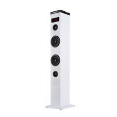 Altavoz torre ngs sky charm blanco - 50w - usb - bluetooth - radio fm - aux