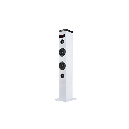 Altavoz torre ngs sky charm blanco - 50w - usb - bluetooth - radio fm - aux