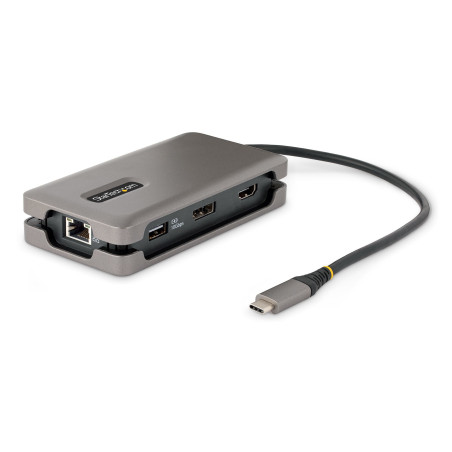 StarTech.com Adattatore Multiporta USB-C - Docking Station USB Type C con HDMI DP 4K60Hz - Hub USB a 3 porte (1x ricarica) - PD