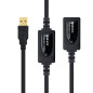 Cable usb tipo a 2.0 a usb tipo a nanocable+amplificador 15m negro -  macho - hembra
