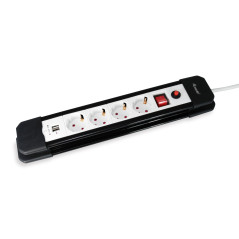 Equip 245553 prolunghe e multiple 1,5 m 4 presa(e) AC Interno Nero, Bianco