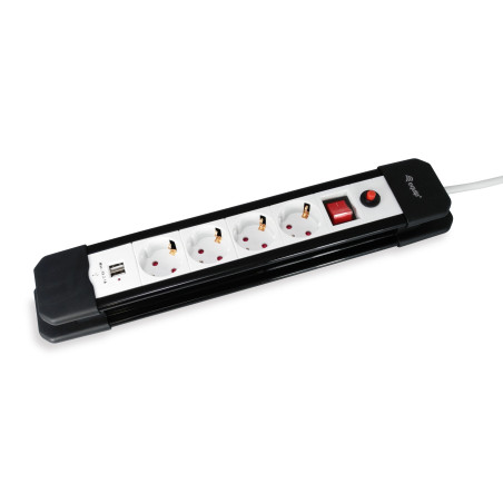 Equip 245553 prolunghe e multiple 1,5 m 4 presa(e) AC Interno Nero, Bianco