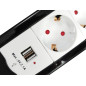 Regleta equip 245553 con 4 tomas + 2 puertos usb