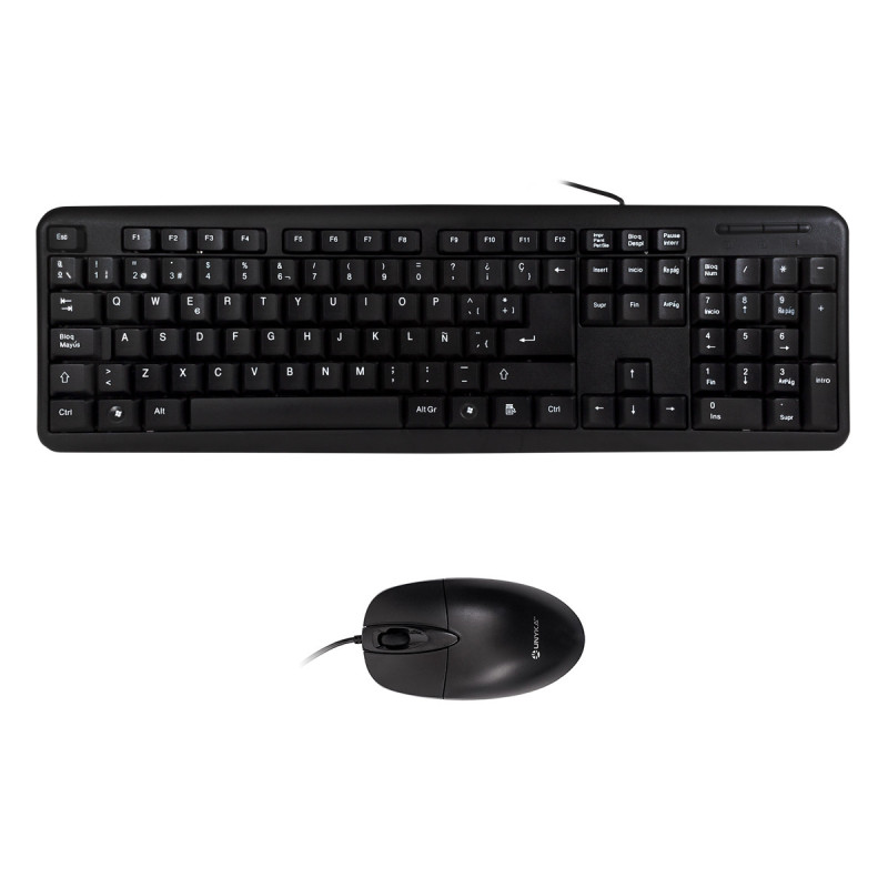 UNYKAch 50535 tastiera Mouse incluso Ufficio USB QWERTY Spagnolo Nero