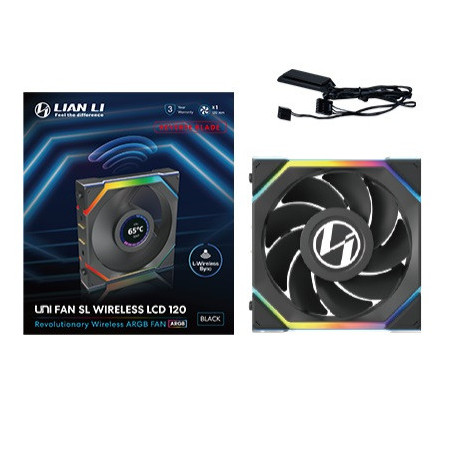 Lian Li UNI FAN SL Wireless LCD 120 Reverse Blade Case per computer Ventilatore 12 cm Nero 1 pz