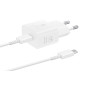 SAMSUNG QUICK CHARGER USB C 25W WITH DATA CABLE WHITE T2510XWE