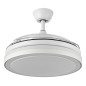 Ventilador de techo con luz regulable mini 48w 4080lm aspas retractiles blanco