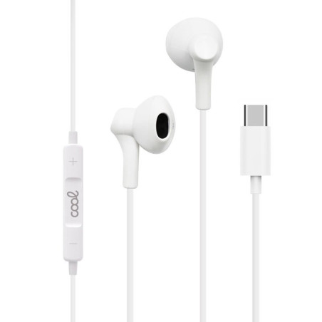 COOL Accesorios 8434847058054 Cuffie Cablato In-ear Musica e Chiamate USB tipo-C Bianco