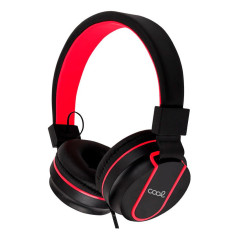 COOL Accesorios 8434847070155 Cuffie Cablato A Padiglione Gaming Nero, Rosso